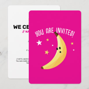 Leuke banaanfeest aangepaste kit modern en bewerkb kaart