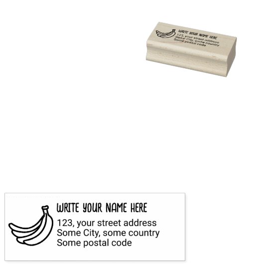 Leuke banaanfeest aangepaste kit modern en bewerkb rubberstempel (Gestempeld)