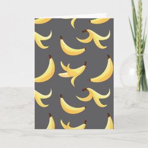 Leuke banaanfeest patroon kleurrijk - bewerkbaar feestdagen kaart