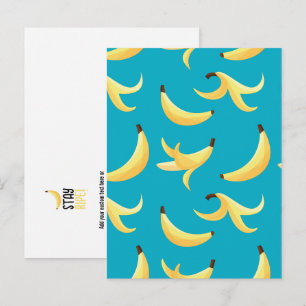 Leuke banaanfeest patroon kleurrijk - bewerkbaar feestdagenkaart