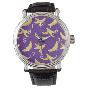 Leuke banaanfeest patroon kleurrijk - bewerkbaar horloge