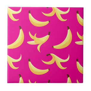 Leuke banaanfeest patroon kleurrijk - bewerkbaar tegeltje