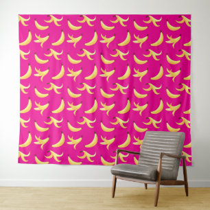 Leuke banaanfeest patroon kleurrijk - bewerkbaar wandkleed