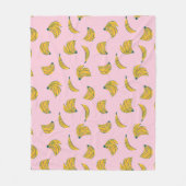 Leuke bananen op roze achtergrond fleece deken (Voorkant)