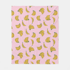 Leuke bananen op roze achtergrond fleece deken