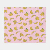 Leuke bananen op roze achtergrond fleece deken (Voorkant (Horizontaal))