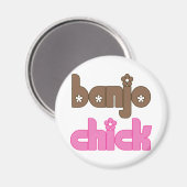 Leuke banjo muziek chick magneet (Voorkant / Achterkant)