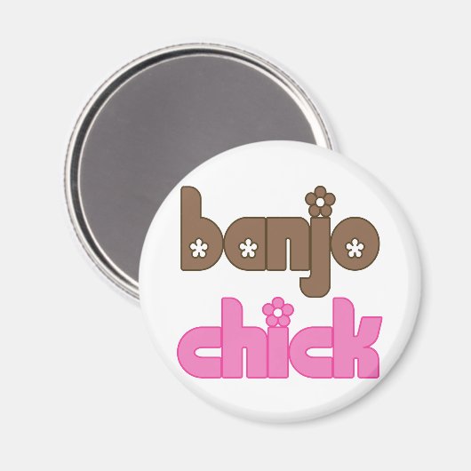 Leuke banjo muziek chick magneet (Voorkant / Achterkant)