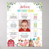 Leuke Barnyard Boerderij Dieren Verjaardag Mijlpaa Poster (Voorkant)