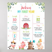 Leuke Barnyard Boerderij Dieren Verjaardag Mijlpaa Poster (Voorkant)