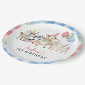 Leuke Barnyard Boerderij Dieren Verjaardag Papieren Bordje (Gekanteld)