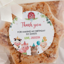 Leuke Barnyard Boerderij Dieren Verjaardagslabels Ronde Sticker