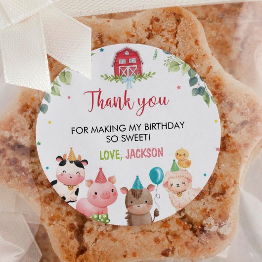 Leuke Barnyard Boerderij Dieren Verjaardagslabels Ronde Sticker