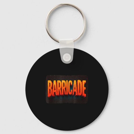 Leuke barricade grafische kostuum sleutelhanger (Voorkant)