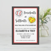 Leuke Baseballs of Softballs Geslacht onthullen Kaart (Staand voorkant)