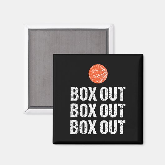 Leuke Basketbal Coach Box Out Quote Grunge Graphic Magneet (Voorkant / Achterkant)