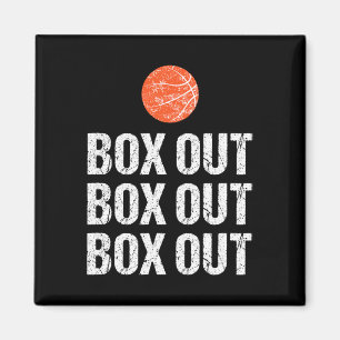 Leuke Basketbal Coach Box Out Quote Grunge Graphic Magneet