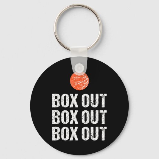 Leuke Basketbal Coach Box Out Quote Grunge Graphic Sleutelhanger (Voorkant)