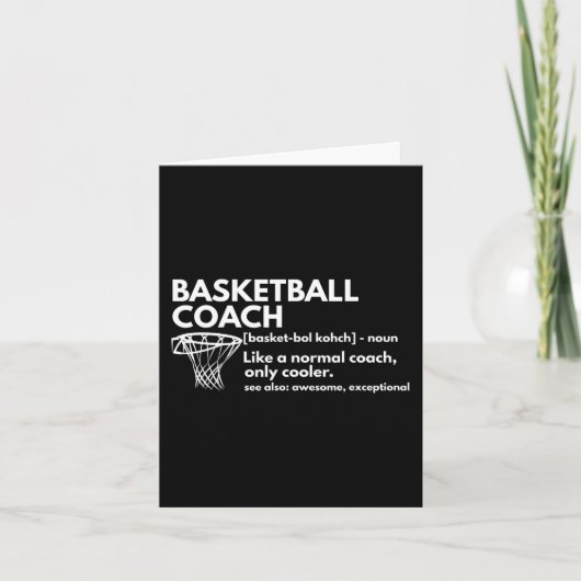 Leuke Basketbal Coach Definitie Coaching Gift Kaart (Voorkant)