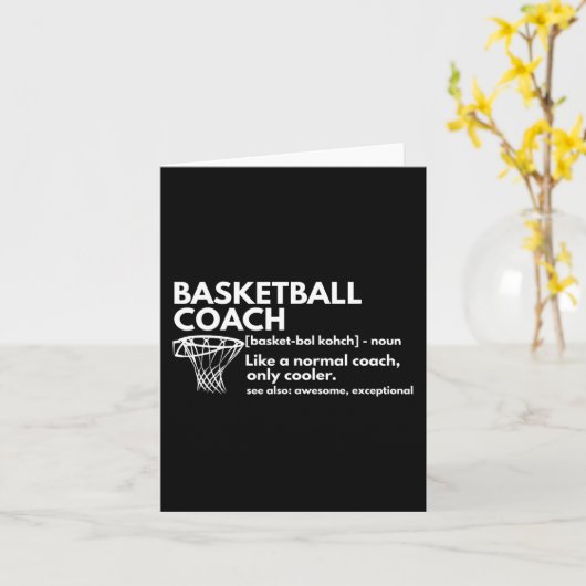 Leuke Basketbal Coach Definitie Coaching Gift Kaart (Gele Bloem)