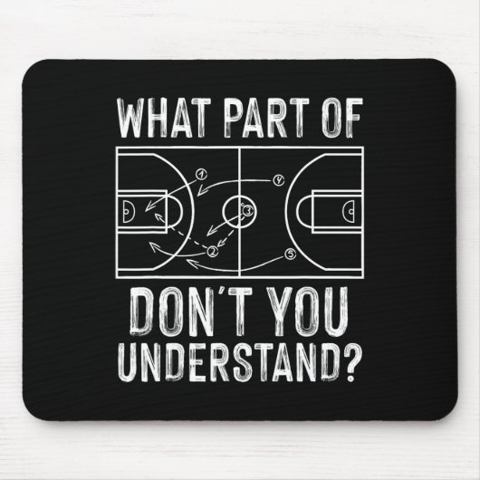 Leuke basketbal Coach Design Mannen Vrouwen Ball G Muismat (Voorkant)