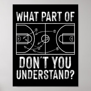 Leuke basketbal Coach Design Mannen Vrouwen Ball G Poster