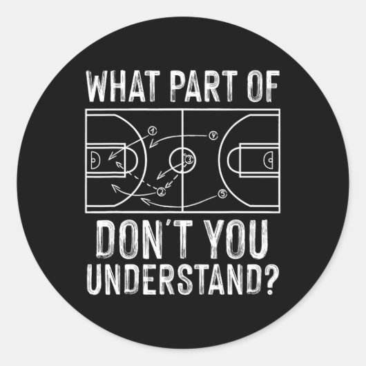 Leuke basketbal Coach Design Mannen Vrouwen Ball G Ronde Sticker (Voorkant)