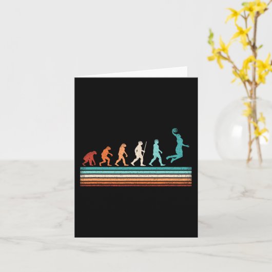 Leuke Basketbal Evolution Retro Basketbalspeler Kaart (Gele Bloem)
