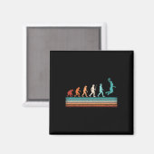 Leuke Basketbal Evolution Retro Basketbalspeler Magneet (Voorkant / Achterkant)