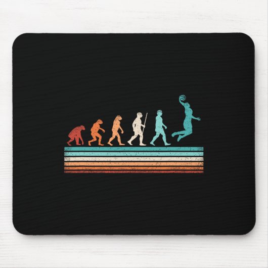 Leuke Basketbal Evolution Retro Basketbalspeler Muismat (Voorkant)