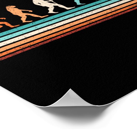 Leuke Basketbal Evolution Retro Basketbalspeler Poster (Hoek)