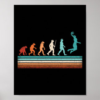 Leuke Basketbal Evolution Retro Basketbalspeler Poster