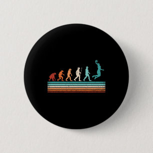 Leuke Basketbal Evolution Retro Basketbalspeler Ronde Button 5,7 Cm