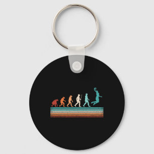 Leuke Basketbal Evolution Retro Basketbalspeler Sleutelhanger
