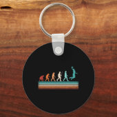 Leuke Basketbal Evolution Retro Basketbalspeler Sleutelhanger (Voorkant)