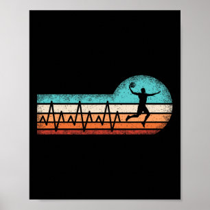 Leuke basketbal hartslag basket bal speler poster