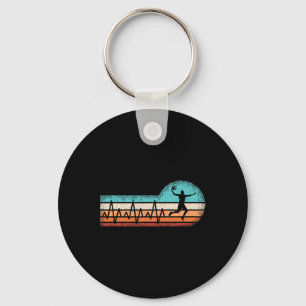 Leuke basketbal hartslag basket bal speler sleutelhanger