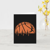 Leuke basketbal hartslag basketballer kaart (Gele Bloem)