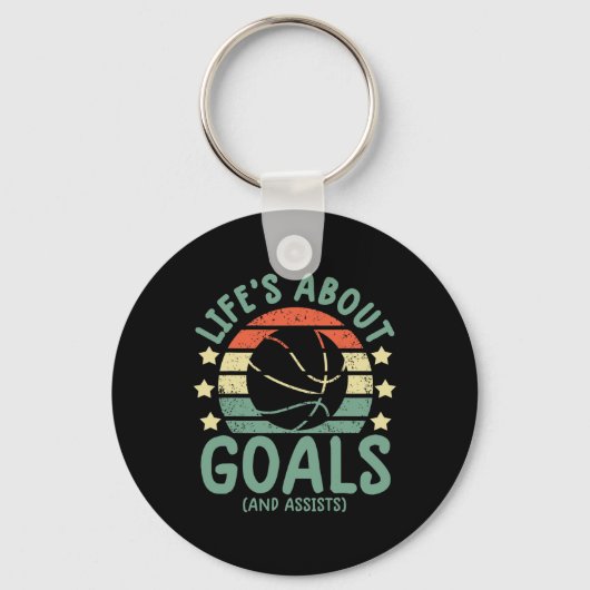 Leuke basketbal jongens levens over doelen en assi sleutelhanger (Voorkant)