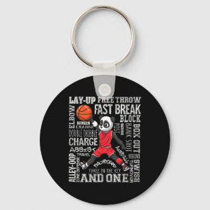 Leuke basketbal jongens meisjes Schattigee panda c Sleutelhanger