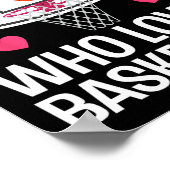 Leuke Basketbal Kunst Voor Meisje Vrouwen College  Poster (Hoek)