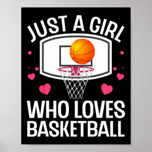 Leuke Basketbal Kunst Voor Meisje Vrouwen College  Poster