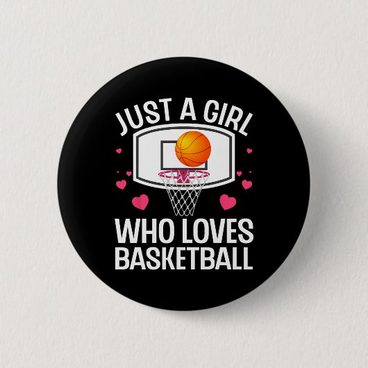 Leuke Basketbal Kunst Voor Meisje Vrouwen College  Ronde Button 5,7 Cm (Voorkant)