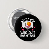 Leuke Basketbal Kunst Voor Meisje Vrouwen College  Ronde Button 5,7 Cm (Voorkant /achterkant)