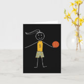Leuke Basketbal Meisjes Basketbal Speler Kaart (Gele Bloem)