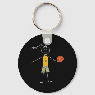 Leuke Basketbal Meisjes Basketbal Speler Sleutelhanger