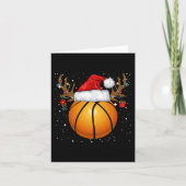 Leuke Basketbal Rendier Santa Hat Kerstvakantie Kaart (Voorkant)
