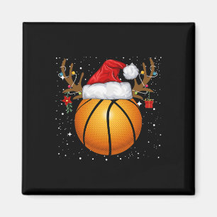 Leuke Basketbal Rendier Santa Hat Kerstvakantie Magneet