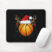 Leuke Basketbal Rendier Santa Hat Kerstvakantie Muismat (Met muis)