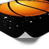 Leuke Basketbal Rendier Santa Hat Kerstvakantie Poster (Hoek)